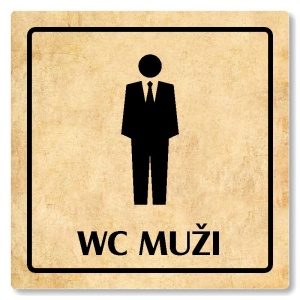 WC muži, 100x100mm, pergamen, Arizona